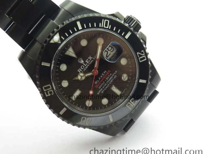PVD 1:1 Noob Bracelet V10.5 Black PVD RED on SINGLE Dial Edition Submariner A2836 BLAKEN Best 0220